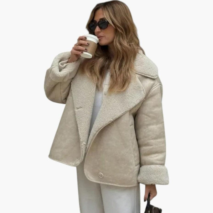 Women’s Jacket with Button Fastening and Structured Silhouette